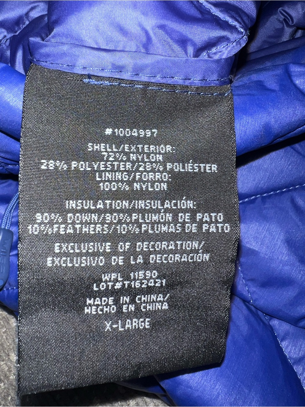 32° Heat NWT Size XL Quilted Packable Jacket - Royal Blue/Purple - Picture 4 of 11